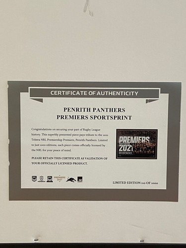 Penrith Panthers 2021 NRL Premiers Framed Limited Edition SportsPrint with COA - Picture 4 of 12