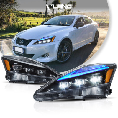 VLAND Headlights Projector LED DRL For 2006-2013 Lexus IS250 IS350 ISF W/Startup