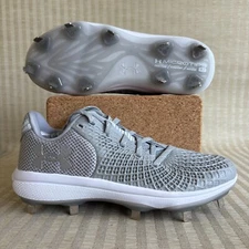 Under Armour Glyde 2 MT Softball Cleats Womens Size 9.5 Gray Silver 3026601-102