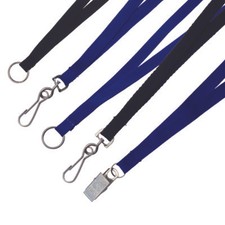 100 pcs Economy Lanyards 3/8" Wide Bulk w/ Bulldog Clip, Swivel Hook or Key-Ring
