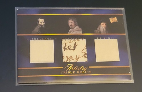 2023 Pieces of the Past Michelangelo/Caravaggio/Da Vinci Triple Relic