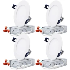 4-Pack 4 Inch Dimmable Ultra-Thin Recessed Ceiling Light