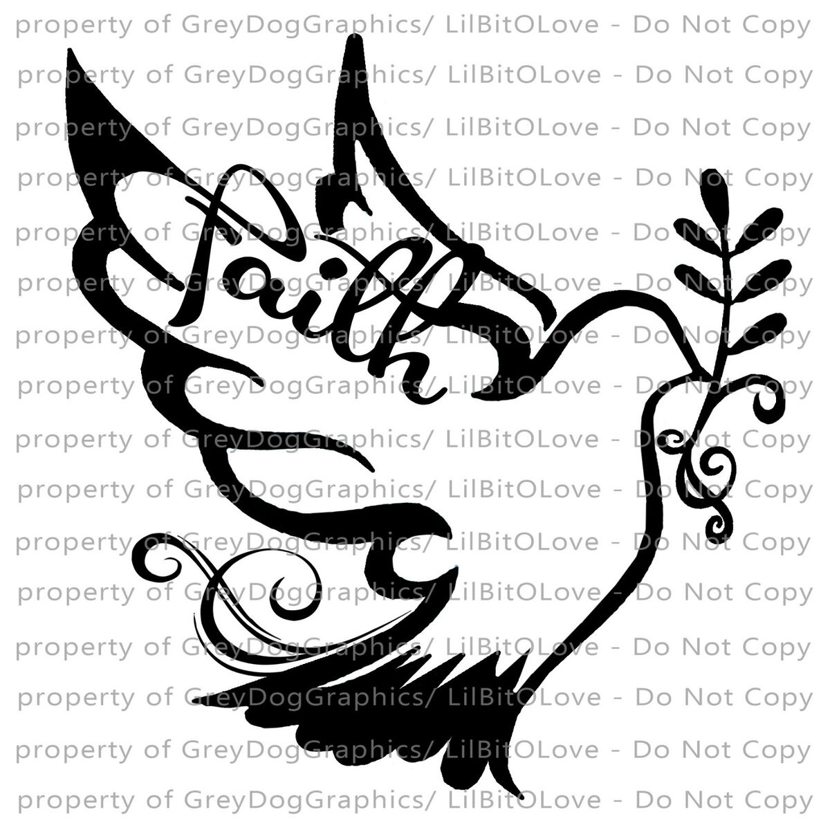 Elegant Faith Dove Vinyl Decal Christian Sticker Script God Jesus Auto