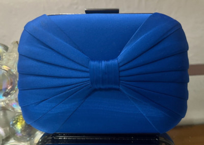 Grupo Inditex Zara Royal Blue Satin Clutch Evening Purse