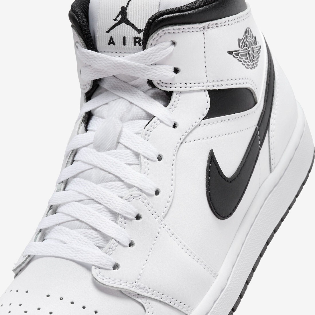 Nike Air Jordan 1 Mid Shoes White Black DQ8426-132 Men's