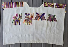 Vtg Peruvian Embroidered Tunic Top Colorful Design XS-S