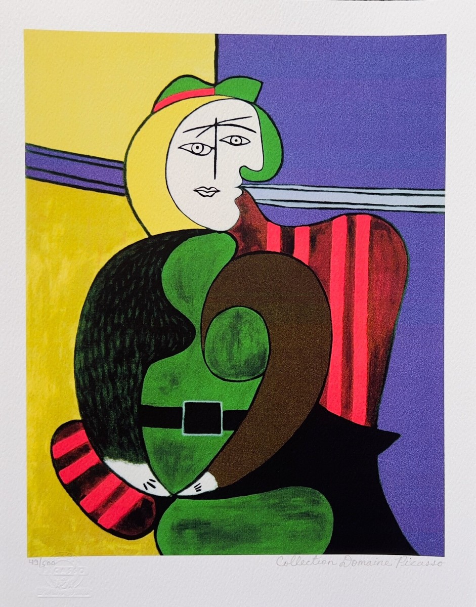 Pablo Picasso WOMAN IN RED ARMCHAIR Estate Signed Limited