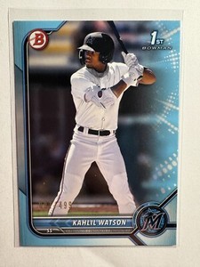 K325,344 -  2022 Bowman Prospects Sky Blue #BP3 Kahlil Watson #/499