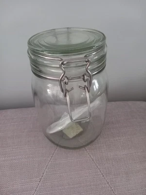 Glass IKEA Clip Storage Jar. New. 17cm High - Image 1 of 3