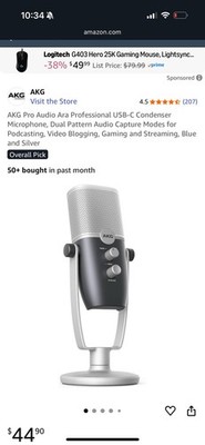 AKG Pro Audio Ara Professional Condenser Microphone - AKG-C22-USB