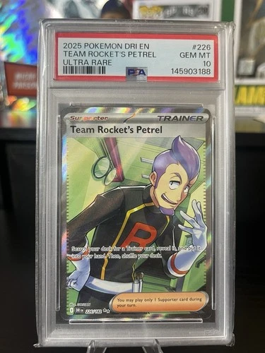 2025 POKEMON DRI EN-DESTINED RIVALS ULTRA RARE #226 TEAM ROCKET'S PETREL PSA 10