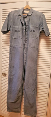 Bib Coveralls Vintage USA 42-44 Team Safety Apparel 100% Cotton Overalls Denim