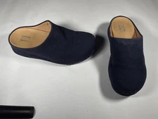 Genuine FitFlop Microwobble Board PLATFORM Mule Shoe Women 5 Navy Blue