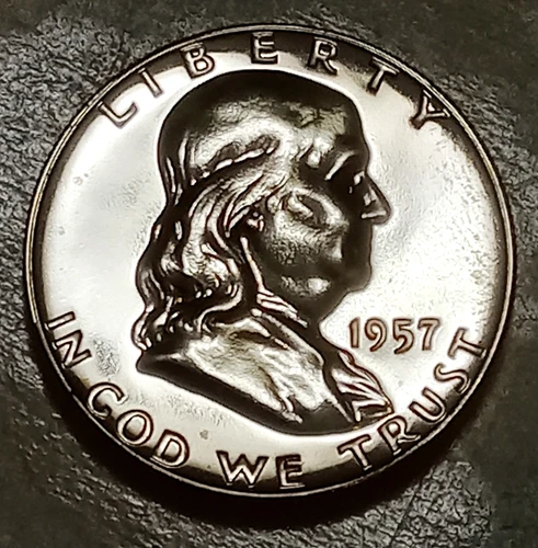 1957 Proof Franklin Half Dollar 90% Silver US Mint Coin