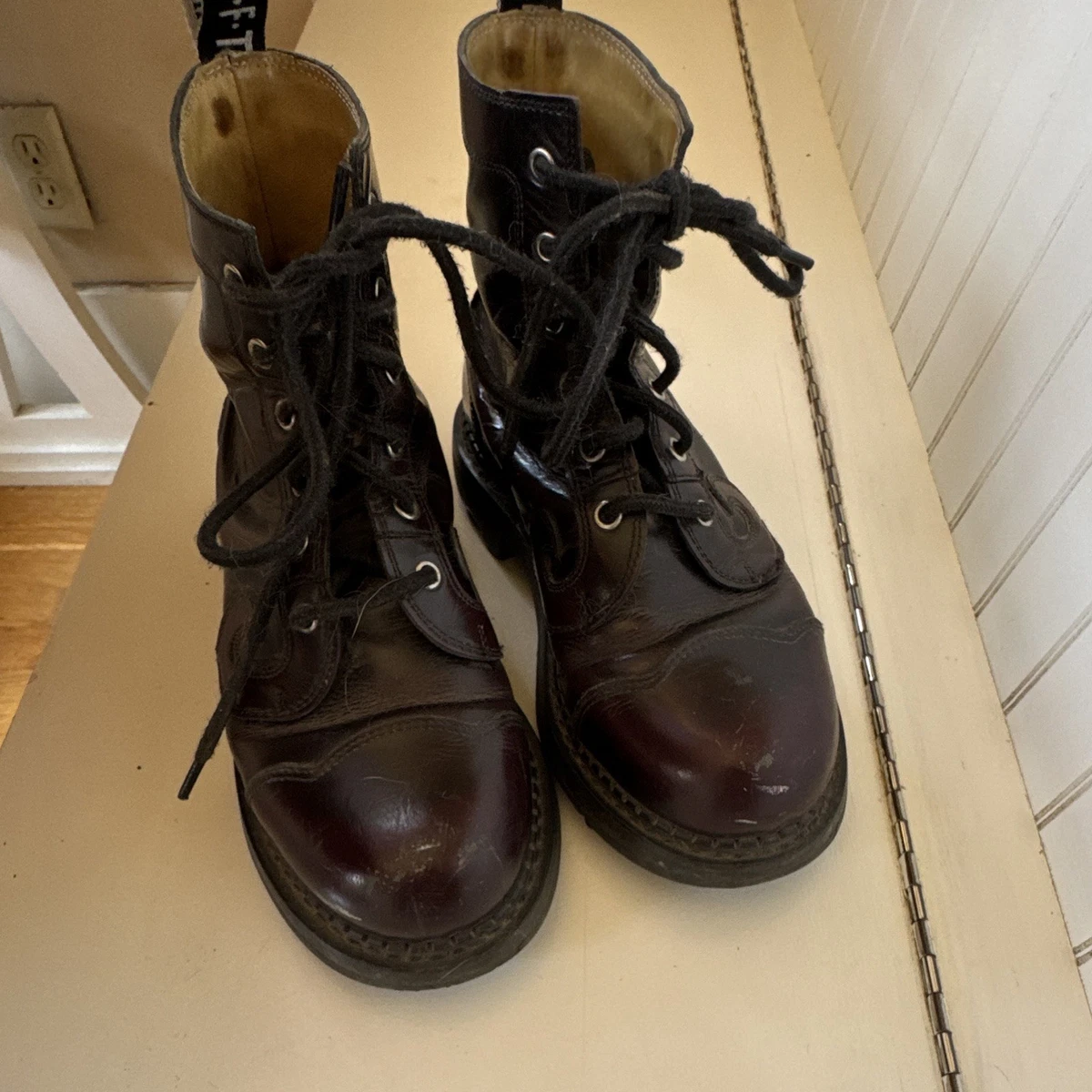 John Fluevog Paul Black Leather Combat Lace-Up Ankle Boots Size 5/6.5 Primus - Black | Brogue Lace-Up Boots | Fluevog Shoes main image 4