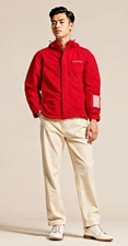 SilverSea  Expeditions Men's Red Hooded Jacket Outdoor Shell Zip Pockets-Size M
