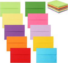 50 Pack 5X7 Self-Seal Colorful Envelopes, 5.25 X 7.25 Inch, 120 GSM for Invites
