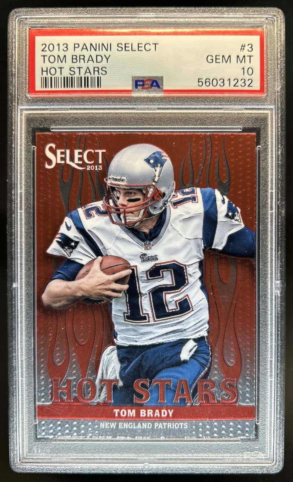 2013 Panini Select Tom Brady Hot Stars Red #3 Patriots PSA 10 GEM MINT