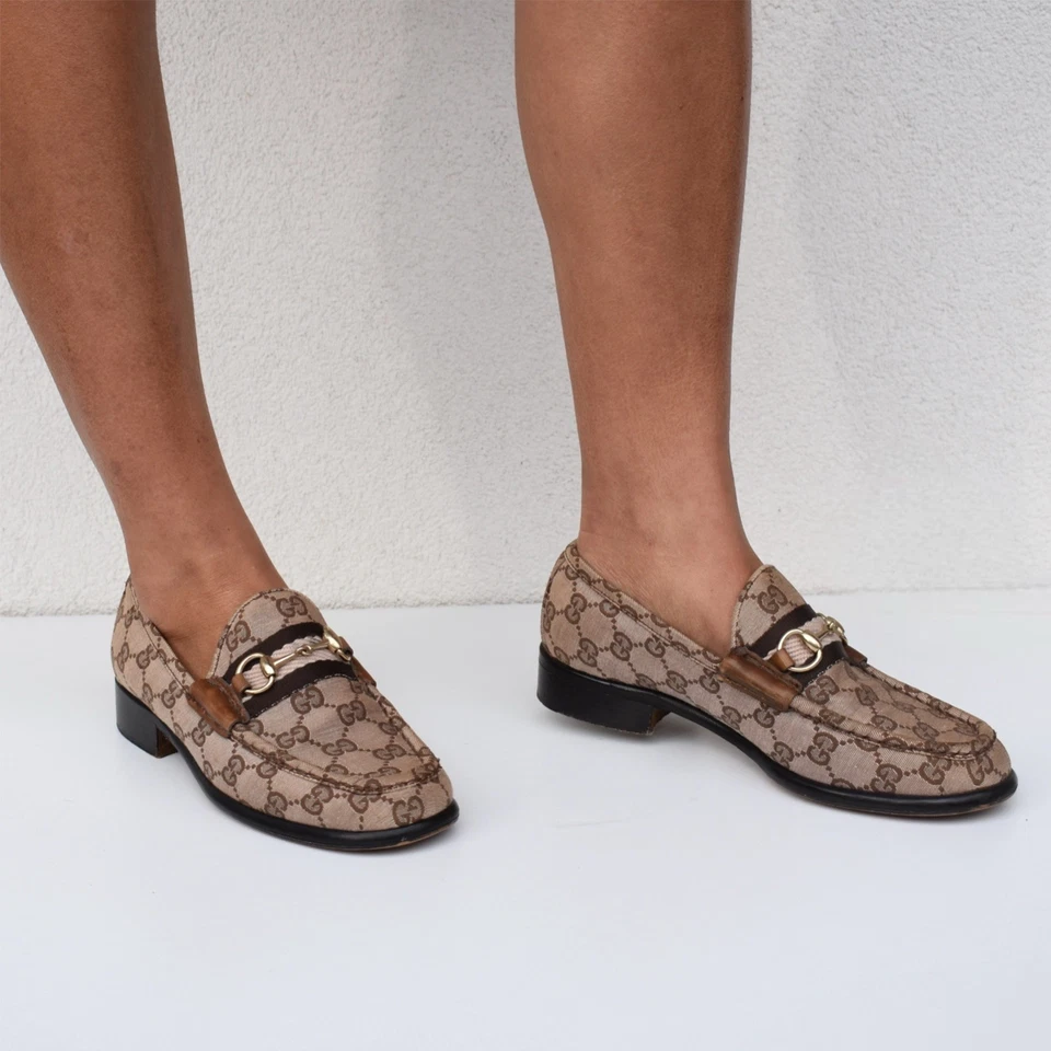 Vintage Beige Gucci Horsebit Loafers (UK 3) - Image 4 of 4
