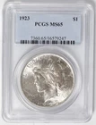 1923 Peace Silver Dollar $1 PCGS MS65