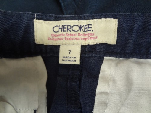 LOT OF 3 KHAKI AND NAVY GIRLS UNIFORM SHORTS OLD NAVY CHAPS CHEROKEE SIZE 7 #78 - Picture 8 of 11
