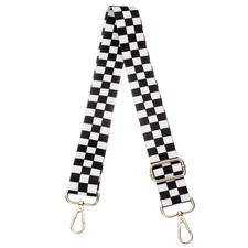 Purse Straps Replacement Crossbody, 51 Inch Canvas Strap, Black White Grid