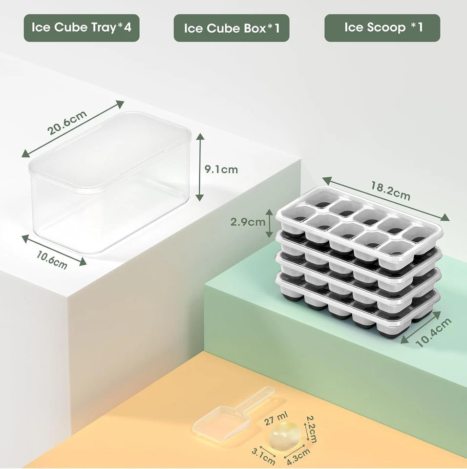 DOQAUS Ice Cube Tray with Lid and Bin - Image 2 of 4