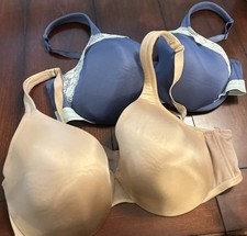 Cacique 42d Bra Full Coverage Lightly Lined Underwire Three Hook Lot Of Two