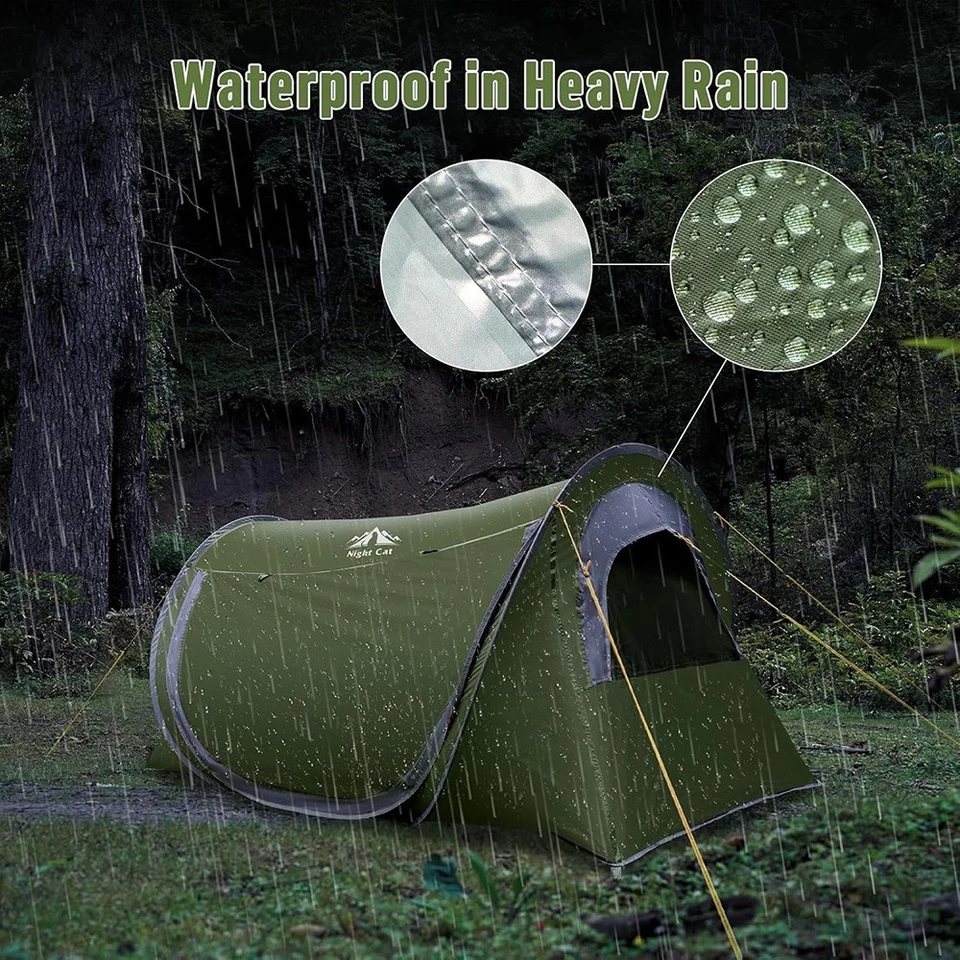 1 Person Lightweight Hiking Tent Easy Setup Large Door Compact Backpacking - Image 3 of 4