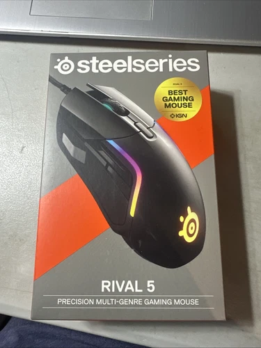 SteelSeries - Rival 5 Wired Optical Gaming Mouse with RGB Lighting - New Sealed