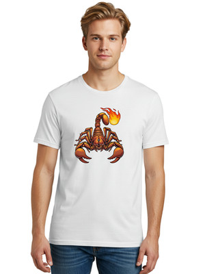 Scorpion-1 Mens Graphic Tee, 100% Cotton, Casual Summer Wear