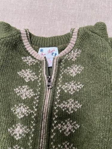 Vintage 2000s Free People Girl’s Sweater Wool Nordic Fair Isle Ski Zip Sz S RARE - Picture 3 of 11