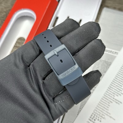 NEW✓ Swatch NUIT BLEUE Number Blue Dial Blue Silicone  display picture 2