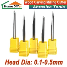 V Groove Wood Carving Solid Carbide Route Bits 3.175mm Shank CNC Engraving Bit