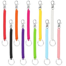 Retractable Coil Springs Keychain, 10 Pcs Spiral Cord Coil Keychain, Colorful