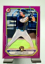 2026 Bowman Andrew Fischer 1st #BP-149 Fuchsia /299 RC Brewers