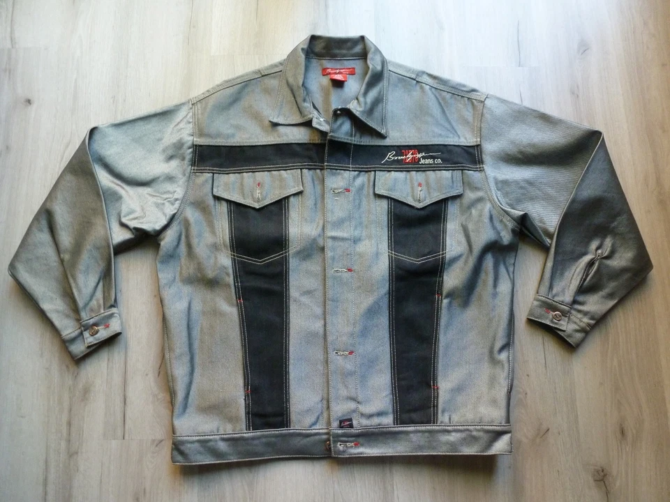 De Colección Brooklyn Express Denim Camionero Chaqueta Jeans Conjunto 2XL 38x36 Hip Hop Suelto Y2k Foto 2 de 4