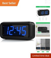 Small Digital Alarm Clock with Bright LED Display Battery Operated Wall Mount
