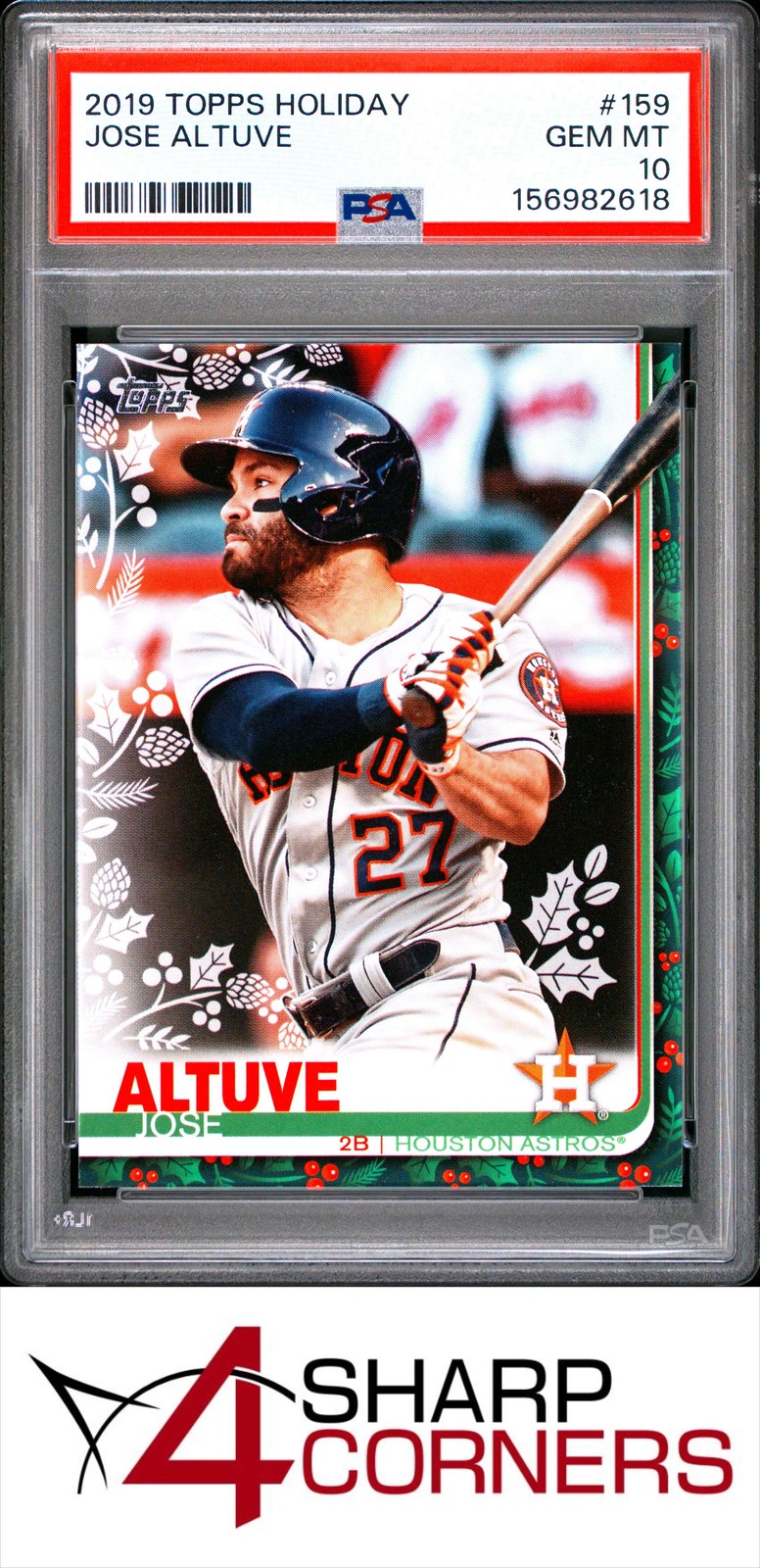 2019 TOPPS HOLIDAY #159 JOSE ALTUVE ASTROS POP 4 PSA 10