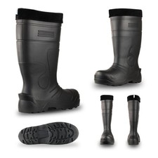 Neu Herren Wellington Stiefel leichte EVA Schaum wasserdichte Wellies - 35C schwarz