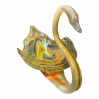 Vintage Hand Blown Art Glass Swan Bowl Murano Style MCM Sculpture Centerpiece