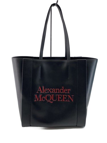 Alexander McQueen tote bag leather Black Used