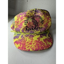 VINTAGE 80s 90s VTG WRIGHT STATE UNIVERSITY NEON SNAP BACK CAP AMAZING CONDITION