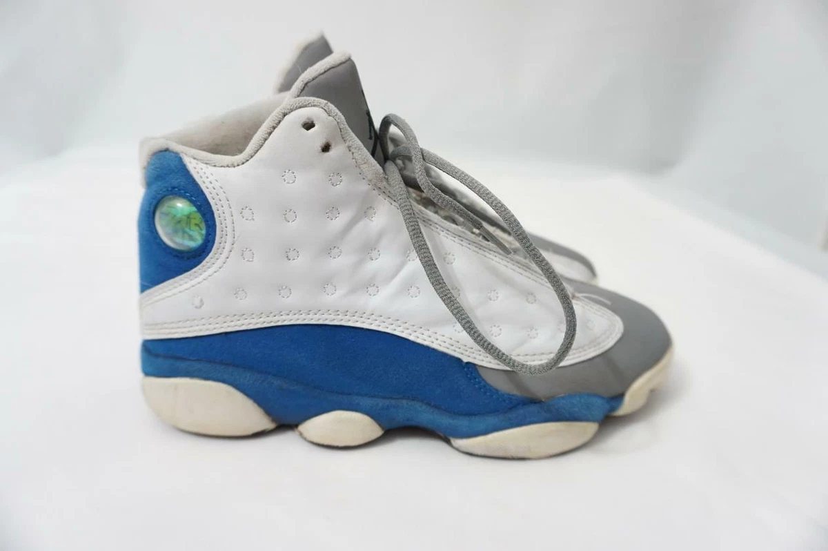 NIKE AIR JORDAN RETRO 2016 USED MEN 8 HI TOP WHITE/BLUE LTHR SNEAKERS  414571-330 | eBay