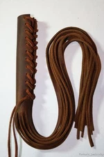 MCD Heavy Duty Brown Leather Motorcycle Clutch Brake Lever covers Set 16" Fringe