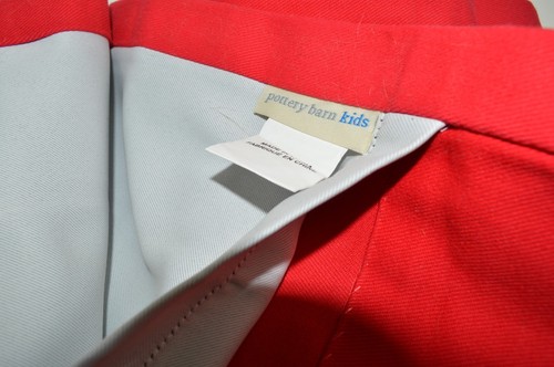 Pottery Barn Kids Twill Blackout Lined Panel 63" Belt Loop Pole Top Red #4 READ - Picture 3 of 3