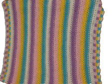 New Soft Handmade Crocheted Baby Bassinet Cradle Receiving Blanket Striped
