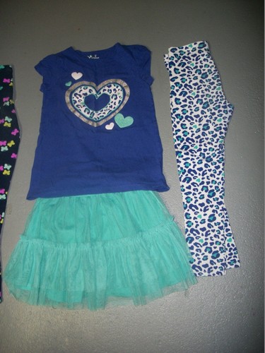 JUMPING BEANS 3 PC TOP LEGGINGS & TUTU SET CAT DOG MONKEY ZEBRA GIRLS SZ 6X 7 - Picture 8 of 13