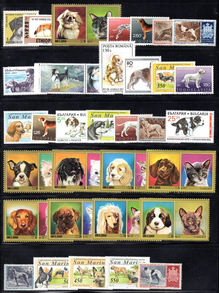 WORLDWIDE 1970-2000 COLLECTION OF 75 DOG STAMPS, MOSTLY COMPLETE SETS - Image 2 of 4