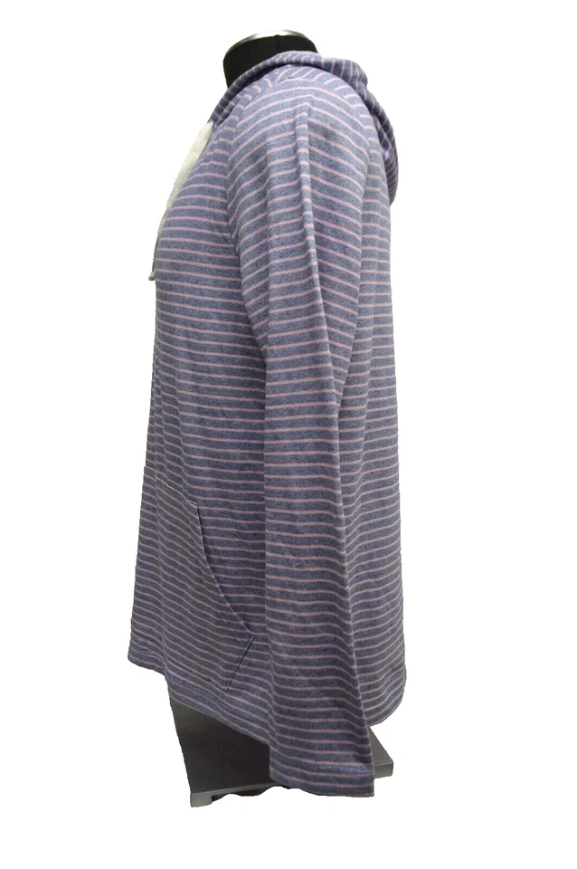 Sonoma Para Hombre XXL X-soft Dr/cuerda Sudadera Henley Con Capucha Azul Rosa Rayas MR Foto 3 de 4